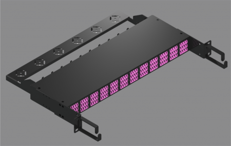Bảng LC đến MPO - Bảng nối 1RU, 3xLC Quad đến MPO-12 (12 bộ = 144 sợi quang)